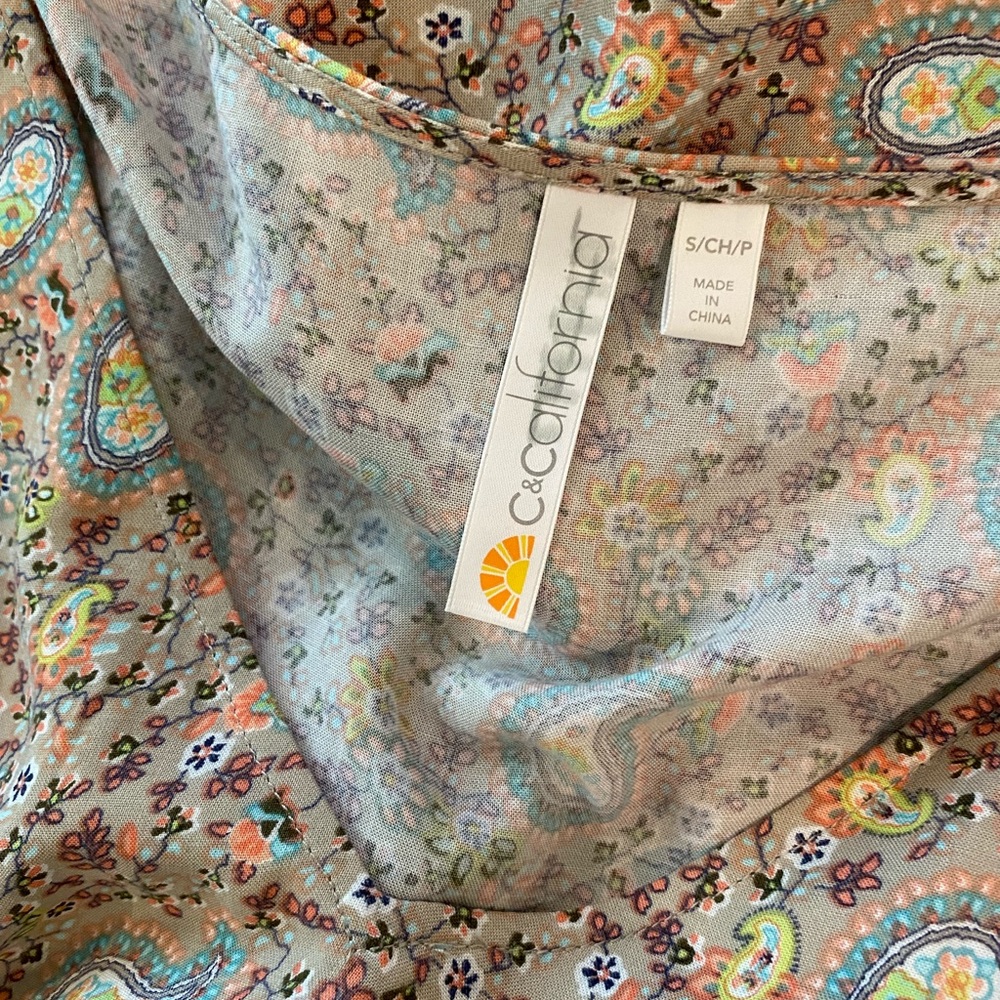 C&C California Paisley Side Slit Print Maxi Dress - S - Picture 8 of 8